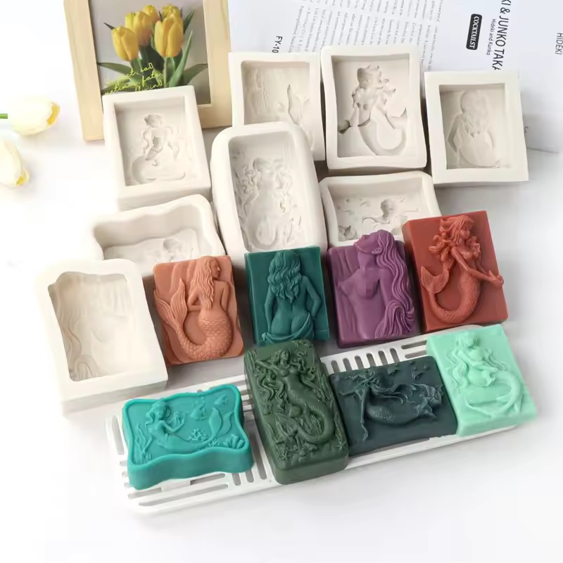 Soap Making Equipment For Beginners - Dikdörtgen Okyanus Tarzı 3D Deniz Kızı