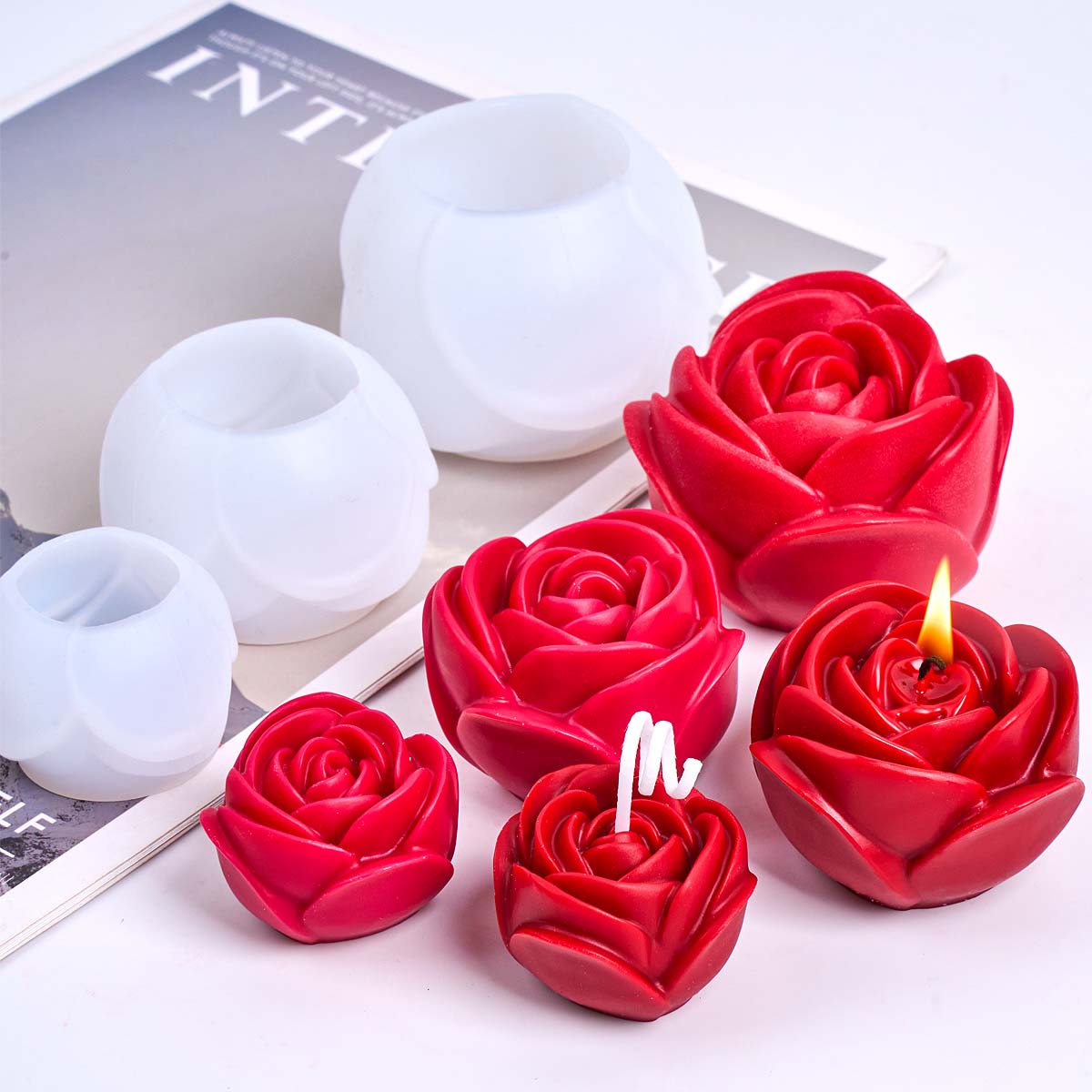 Soap Making Scents - 3D Çiçek Şekli Silikon Mum Kalıp