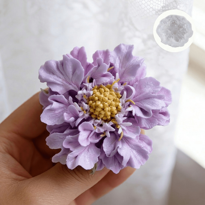 Soap Making Dish - 1 Rüya gibi mavi saksı çiçeği